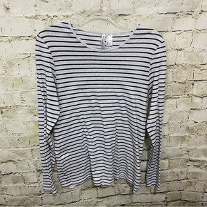 Divided H&M Gray Black Striped Soft Long Sleeve Top